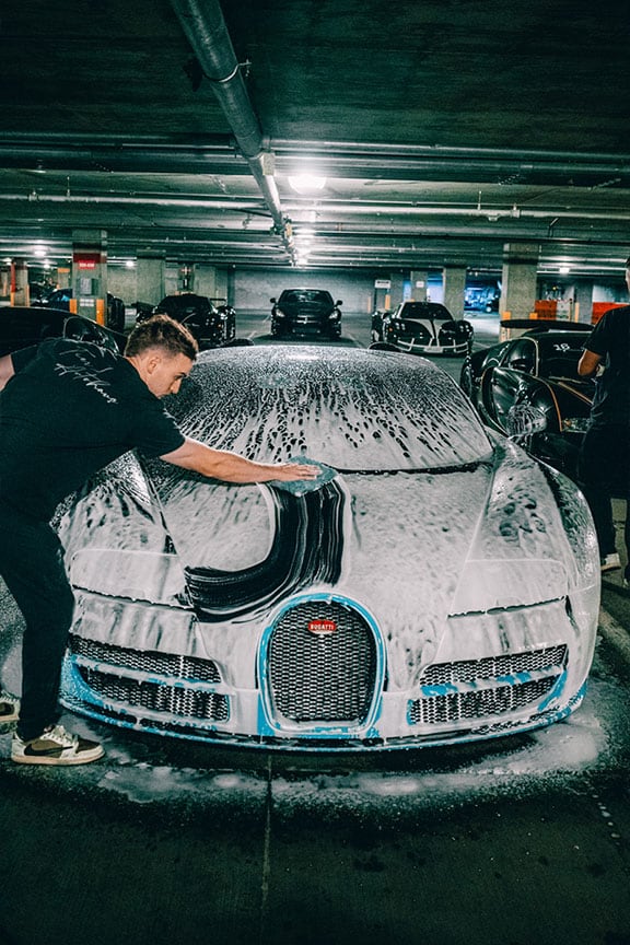 Detailing a Bugatti in Las Vegas