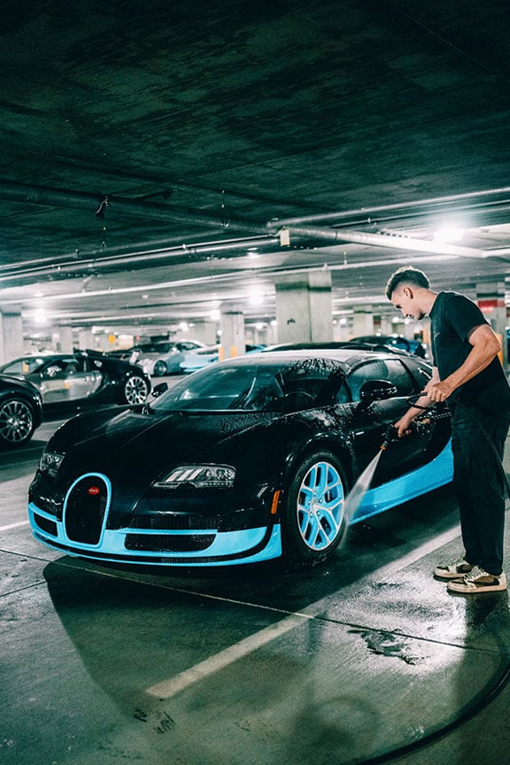 Rim Cleaning on a Bugatti