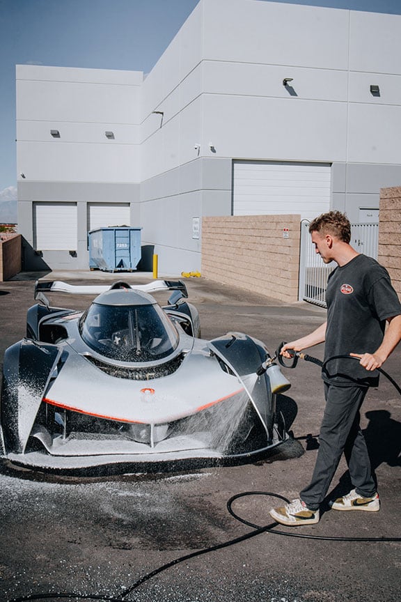 Rinsing a McLaren in Las Vegas