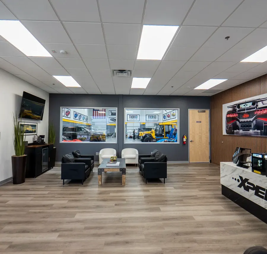 Tier 1 Autohaus customer lounge and reception area